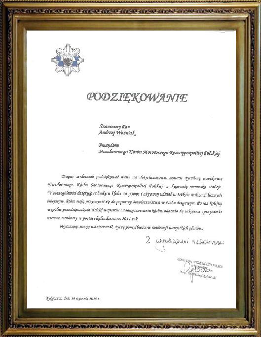 podziekowanie kw